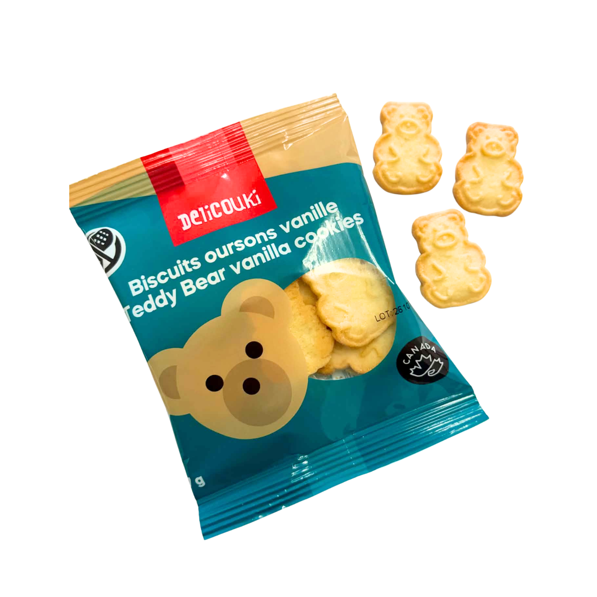 Vanilla Bear Cookies – 32 Individually Wrapped 27 g Packs | Nut-Free & Peanut-Free