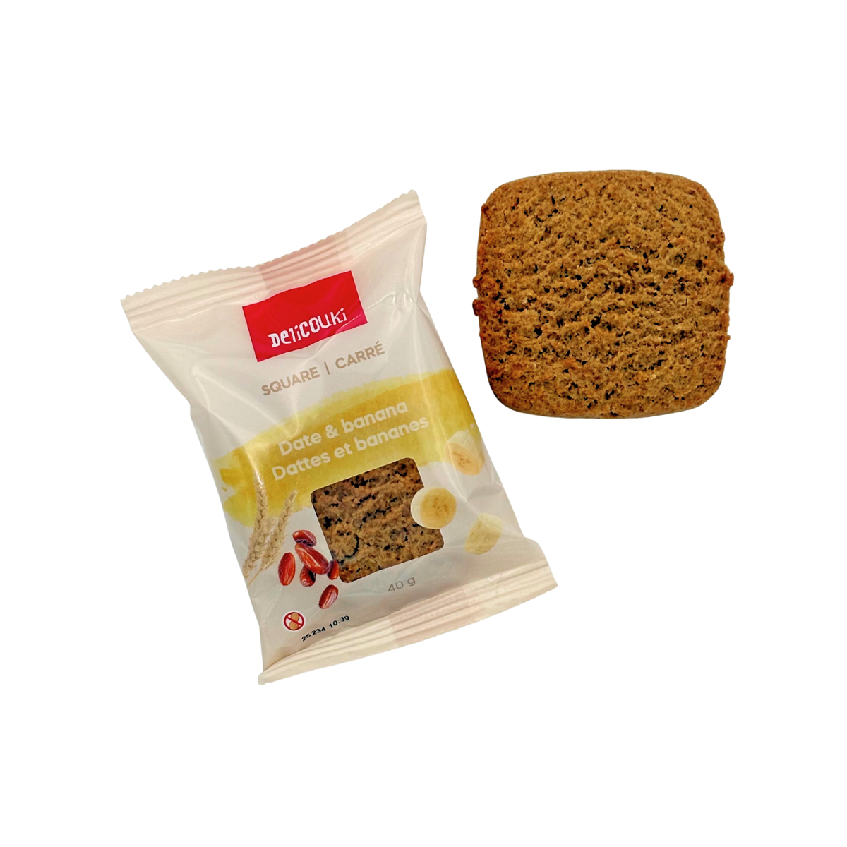 La boite Duo carrés dattes banane et dattes fraises 40g x 24 sachets