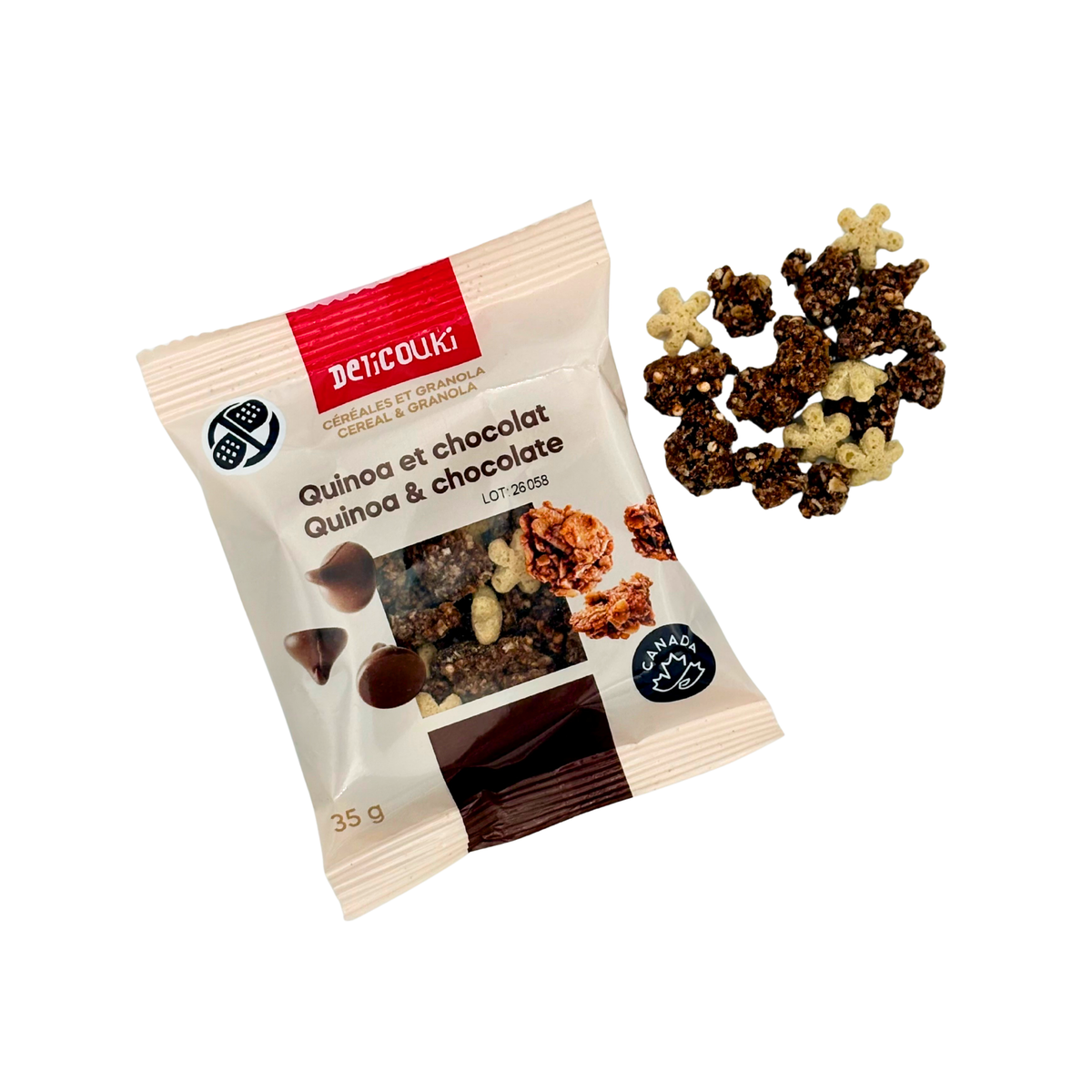 Quinoa Cereal & Chocolate Granola – 48 Individual 35 g Packs | Peanut-Free & Nut-Free