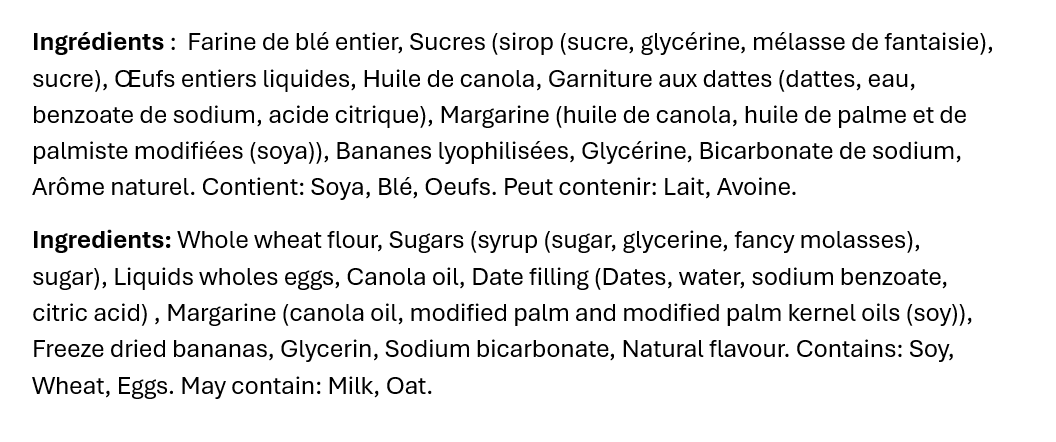 La boite Duo carrés dattes banane et dattes fraises 40g x 24 sachets