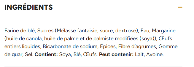 Galettes à la mélasse – 48 sachets individuels de 45 g | Sans noix et sans arachides