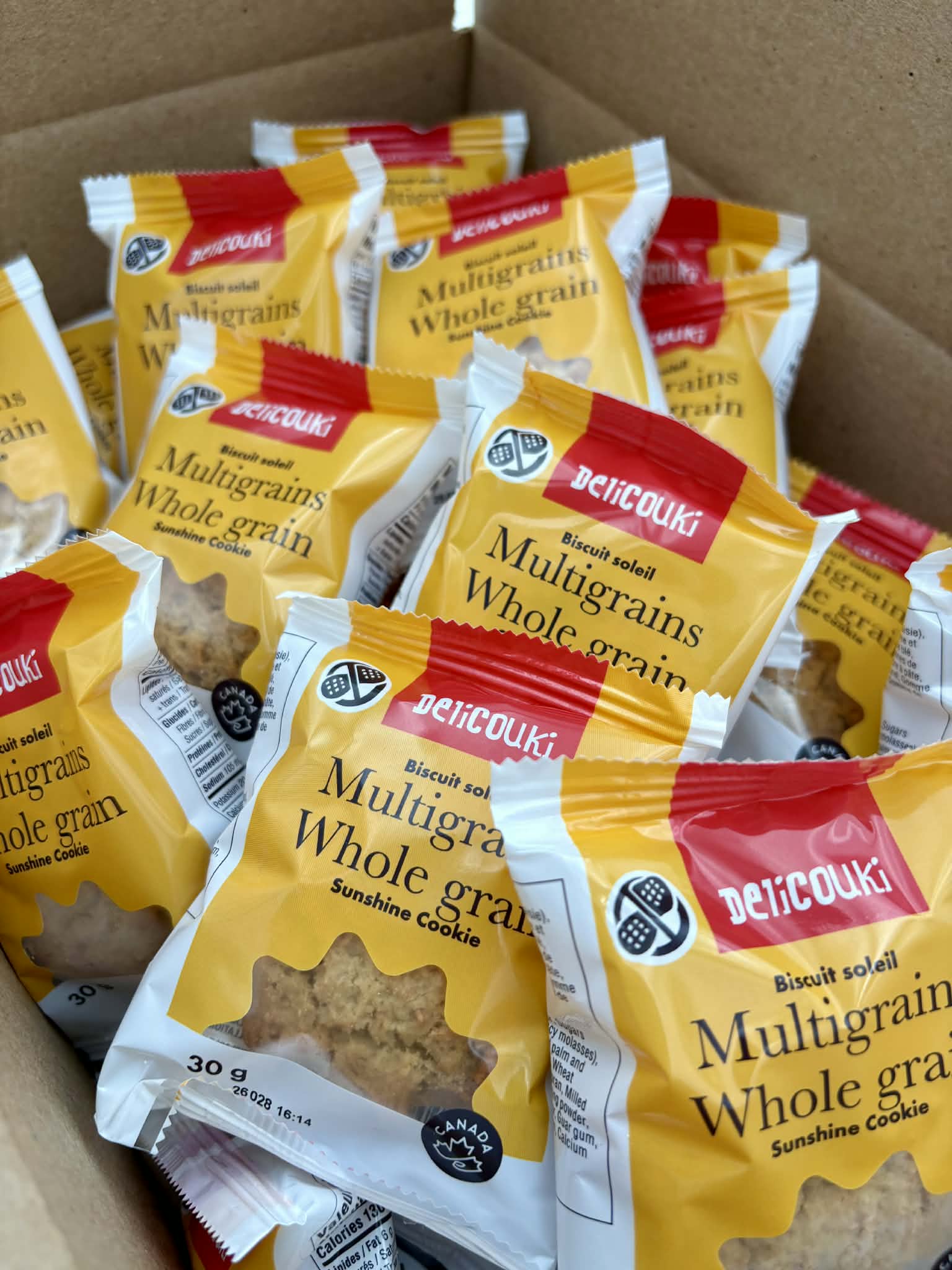Boîte de biscuits Soleil multigrains Delicouki sans noix