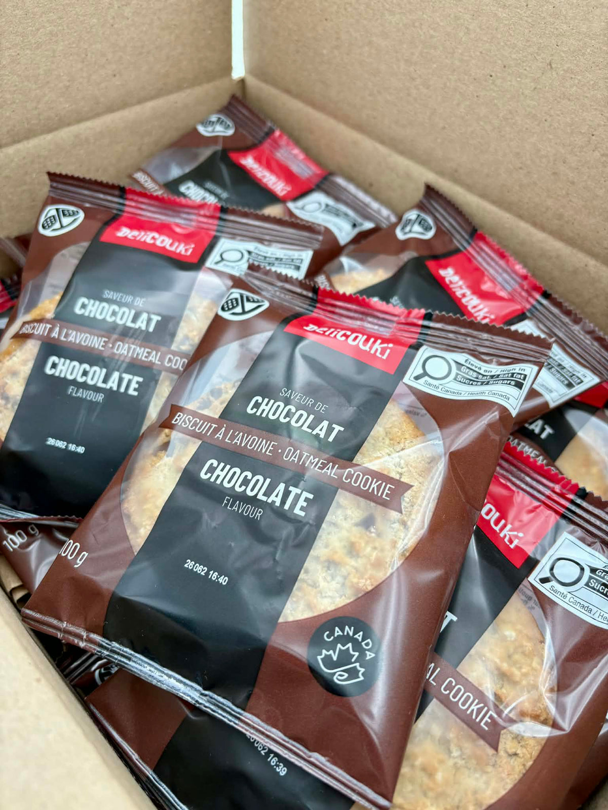 Boîte de biscuits avoine et chocolat Delicouki sans noix