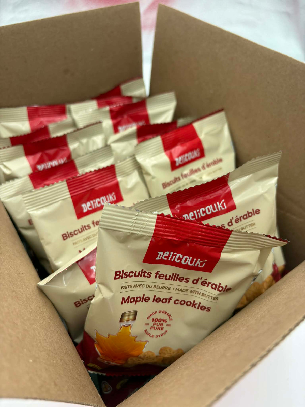 Boîte de biscuits pur beurre à l’érable Delicouki sans noix