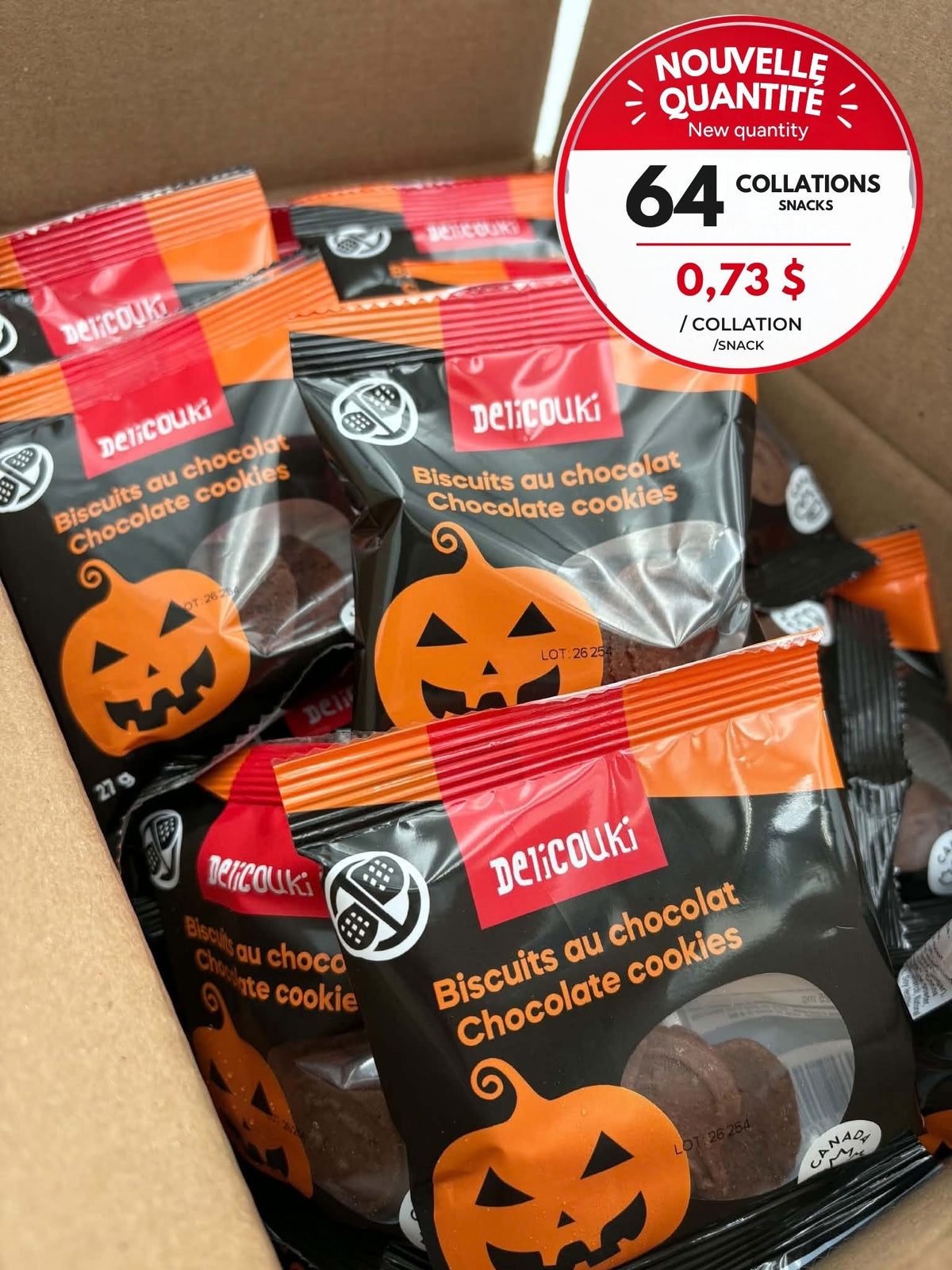 Chocolate Halloween Cookies – 64 Individually Wrapped 27 g Cookies | Peanut-Free & Nut-Free