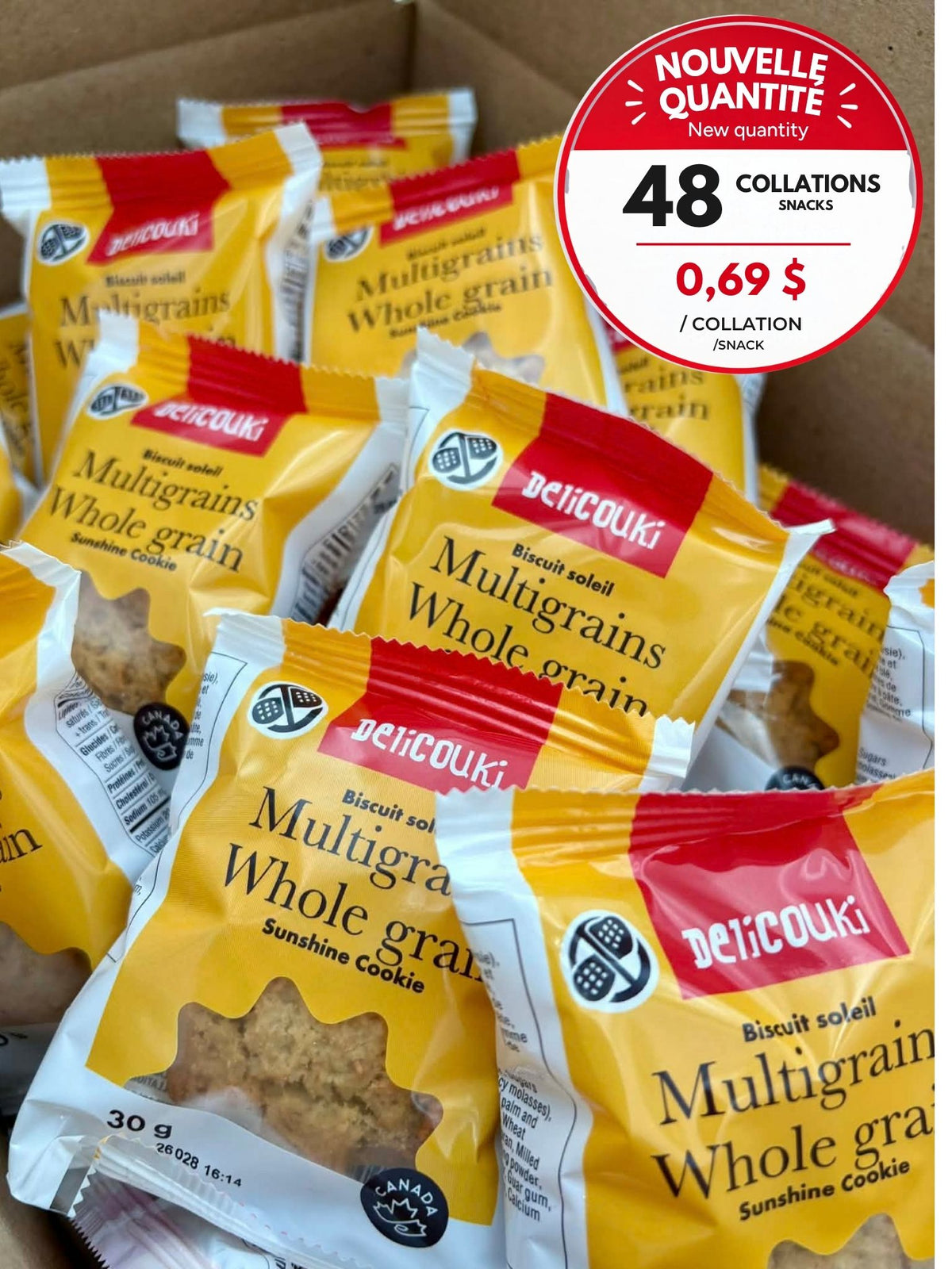 Multigrain Sun Cookies – 48 Individual 30 g Packs | Peanut-Free & Nut-Free