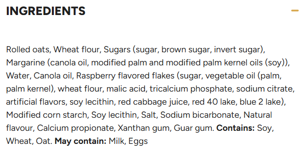 Oatmeal & Raspberry Cookies – 48 Individual 50 g Packs | Peanut-Free & Nut-Free