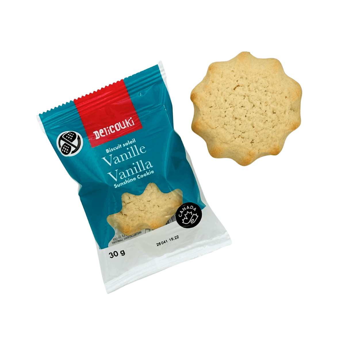 Sachet individuel biscuits Soleil vanille Delicouki