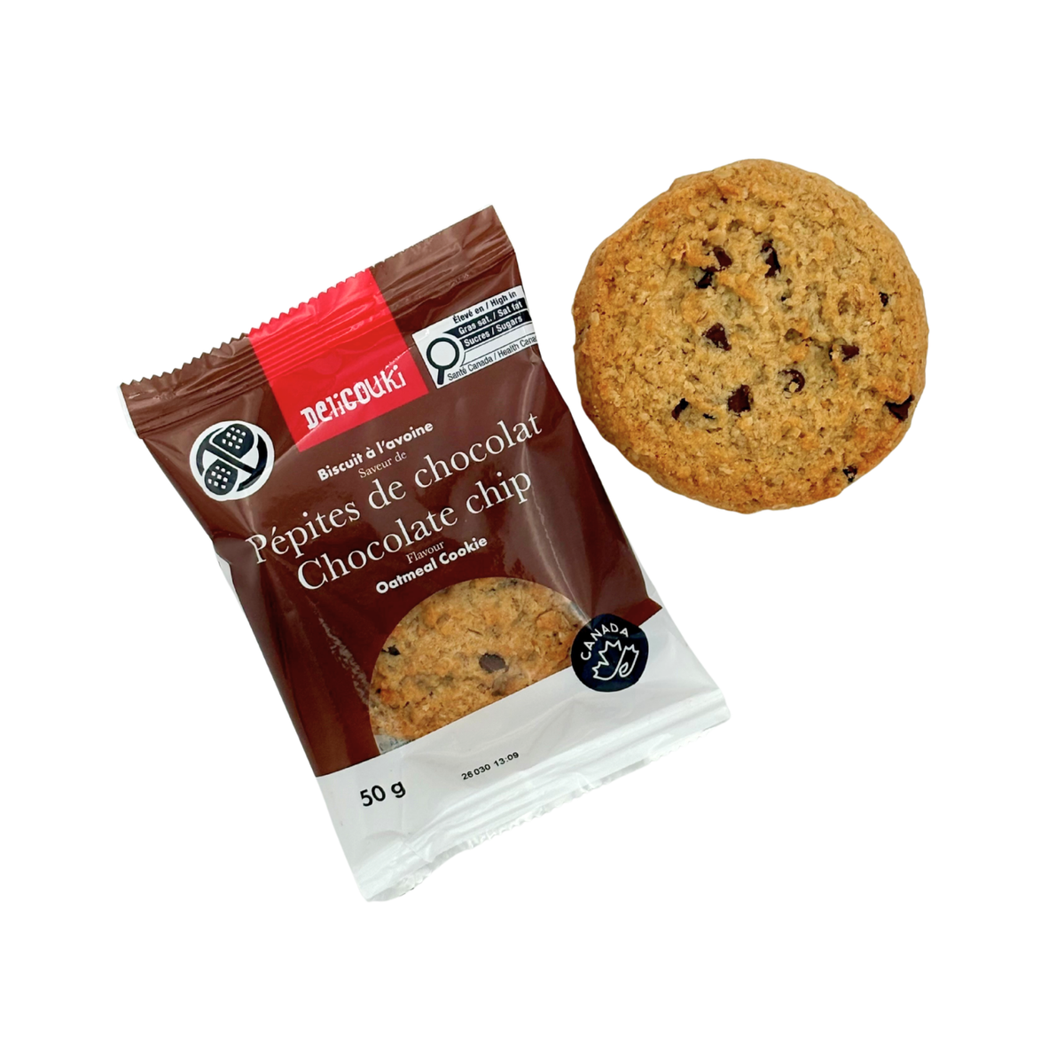 Sachet individuel biscuits avoine chocolat Delicouki