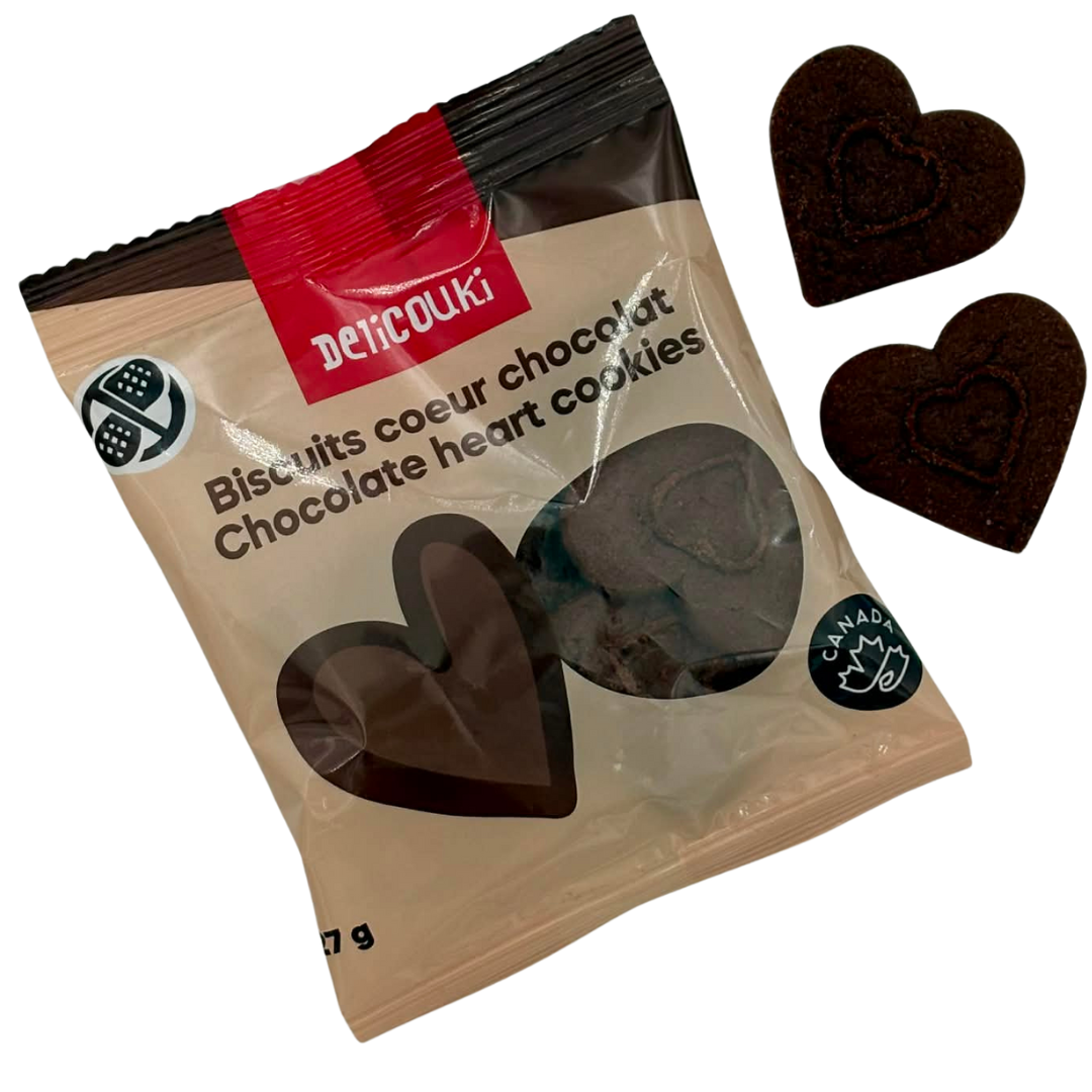 Sachet individuel de biscuits Cœur chocolat Delicouki