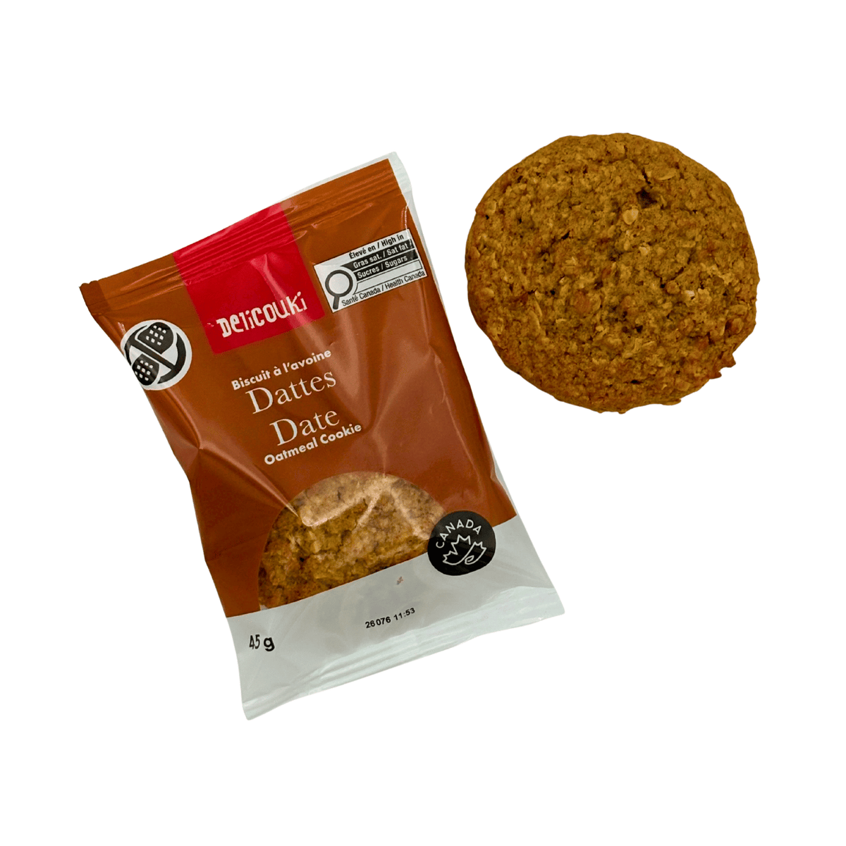 Sachet individuel de biscuits avoine et dattes Delicouki