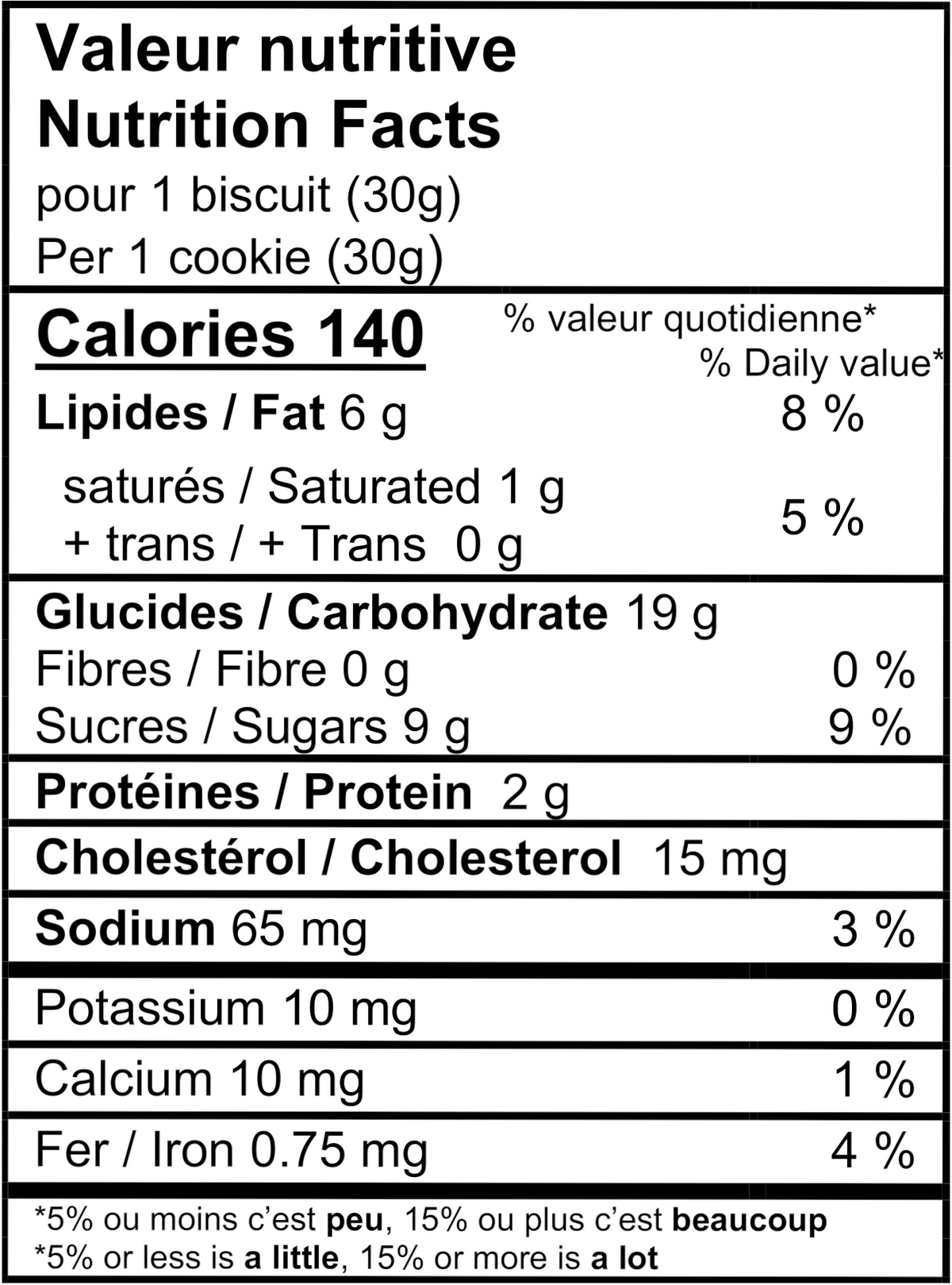 Valeurs nutritives biscuits Soleil vanille Delicouki