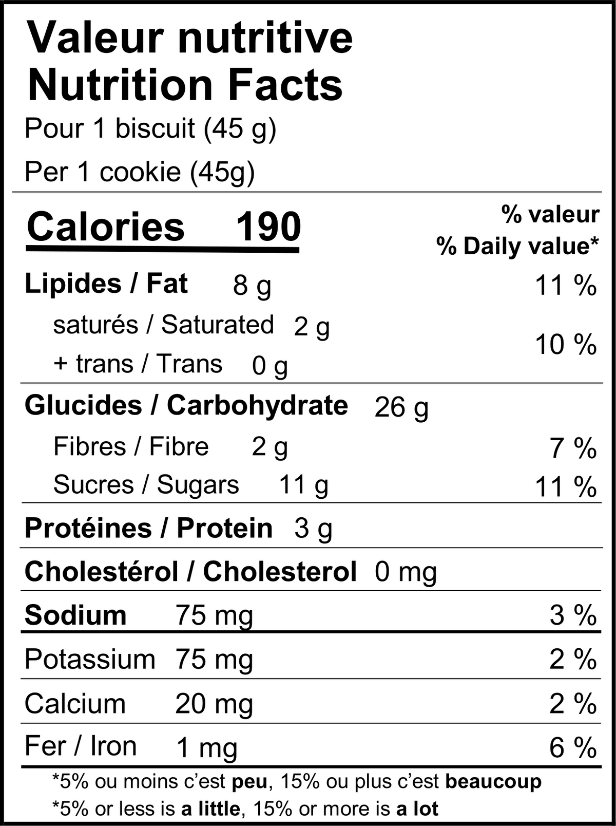 Valeurs nutritives biscuits avoine et dattes Delicouki
