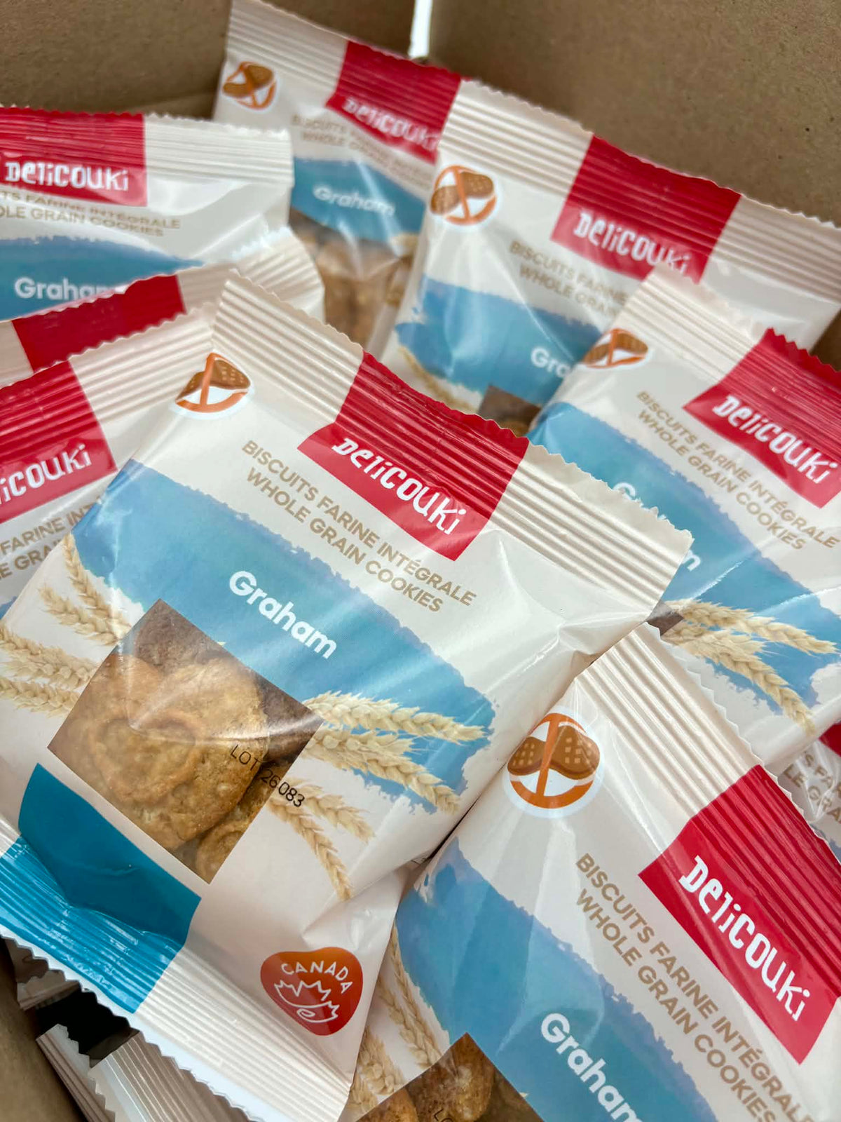 Boite de biscuits Graham Delicouki emballés individuellement sans noix