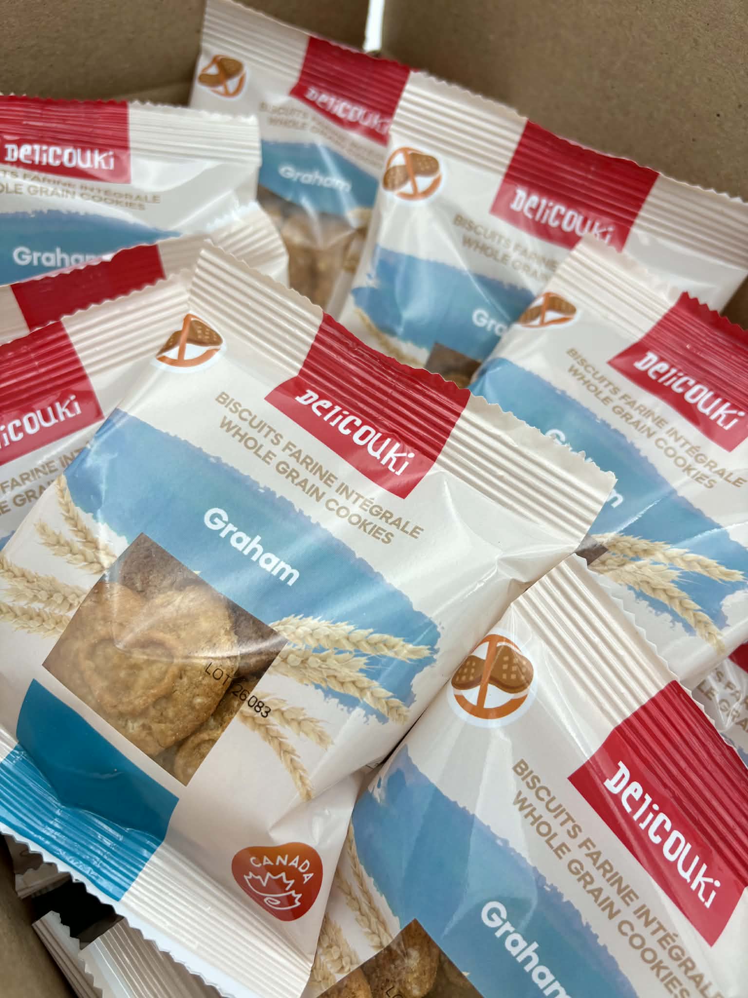 Boite de biscuits Graham Delicouki emballés individuellement sans noix